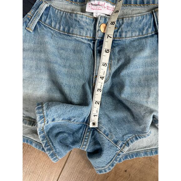 Isabel Maternity Midi Short No Panel‎ Stretchy Waist Size 10 Light Wash - Picture 6 of 9